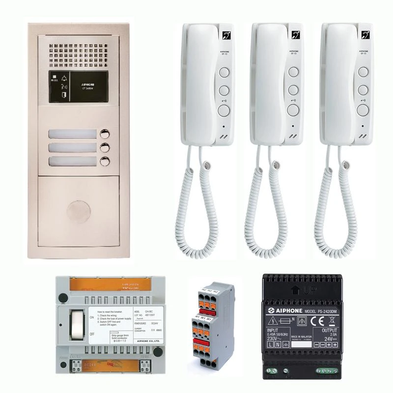 GTBA3E Pack Audio 3 BP Avec 3 Postes GT1D Programmés AIPHONE 3 GTBA3E Pack Audio 3 BP Avec 3 Postes GT1D Programmés AIPHONE