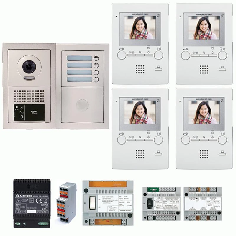 GTBV4E Pack Vidéo 4 BP Avec 4 Moniteurs Programmés AIPHONE 3 GTBV4E Pack Vidéo 4 BP Avec 4 Moniteurs Programmés AIPHONE