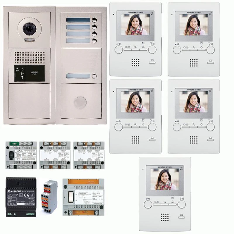 GTBV5E Pack Vidéo 5 BP Avec 5 Moniteurs Programmés AIPHONE 3 GTBV5E Pack Vidéo 5 BP Avec 5 Moniteurs Programmés AIPHONE